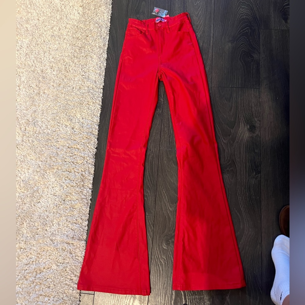 Edikted Red Leather Pants